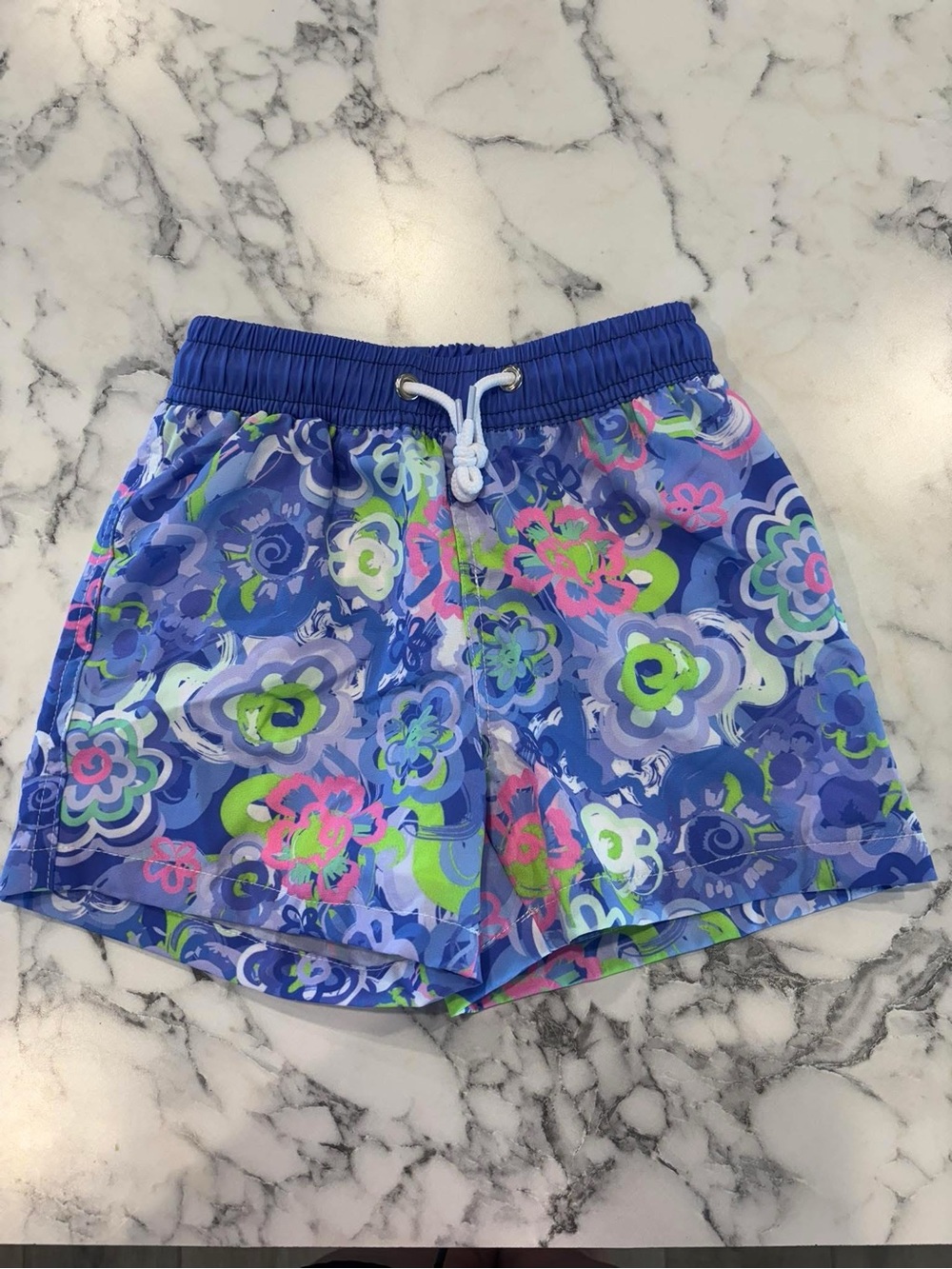 Blueberry Bay Swim Shorts with Drawstring Waist and Built in compression shorts